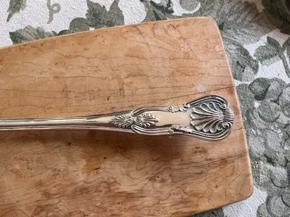 F. B. Rogers Kings Pattern Silverplate Double Spout Punch or Soup Ladle